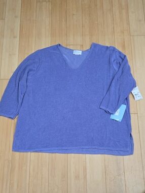 Sarah Arizona New With Tags 1/2 Sleeve Purple Rayin Lightweight Sweater 2x